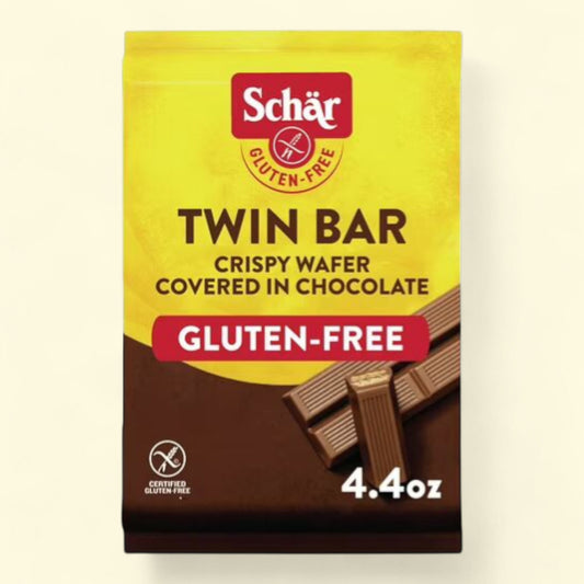 Schar Gluten Free Twin Bar, Chocolate Covered Crispy Wafer Bar, 0.8 oz, 3 Count