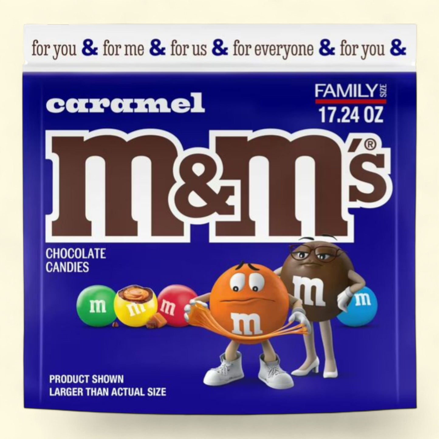 M&M's Caramel Milk Chocolate Candy, Family Size 17.24 oz Bag