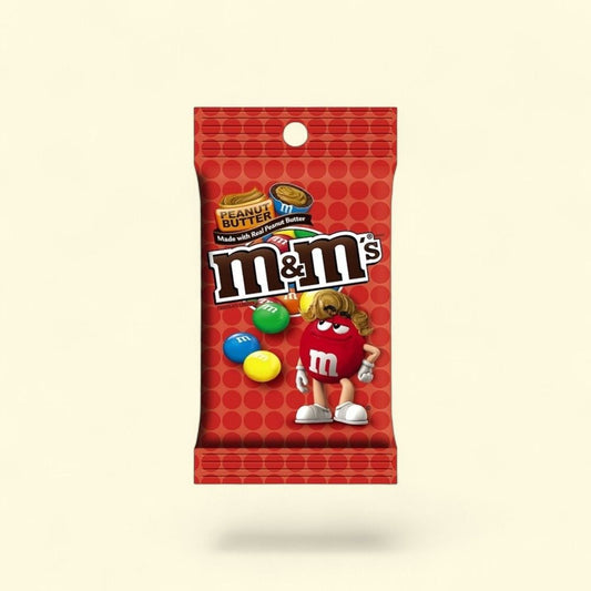 M&M's Peanut Butter Chocolate Candies, Hanging Bag 5.1oz — authentic US product shipped worldwide by Treatspree