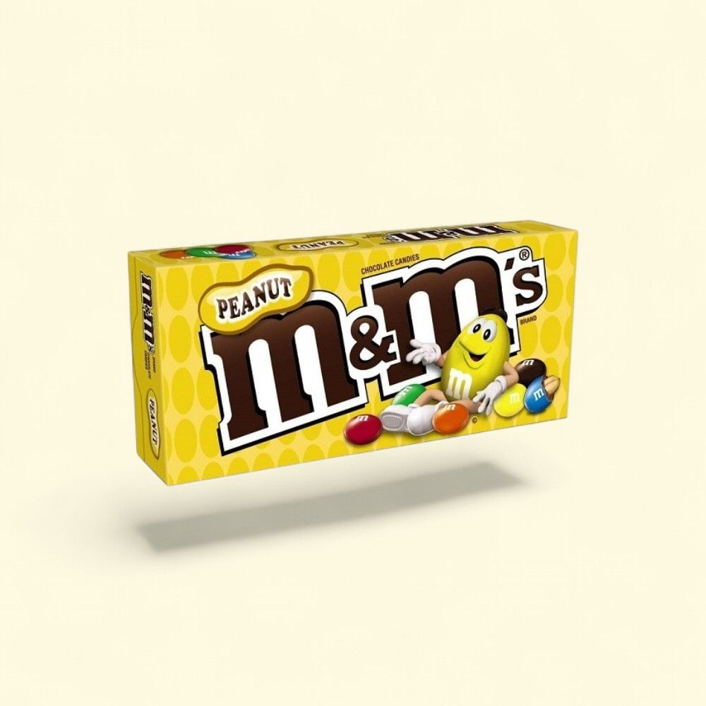 M&M's Peanut Chocolate Candies Theater Box 3.1oz — authentic US product shipped worldwide by Treatspree