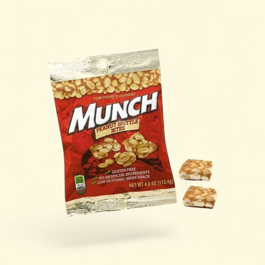 Munch Peanut Brittle Bites - Hanging Bag, 4 oz — authentic US product shipped worldwide by Treatspree