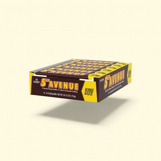 5th Avenue King Size Chocolate & Peanut Butter Bars, 18-Count — authentic US product shipped worldwide by Treatspree