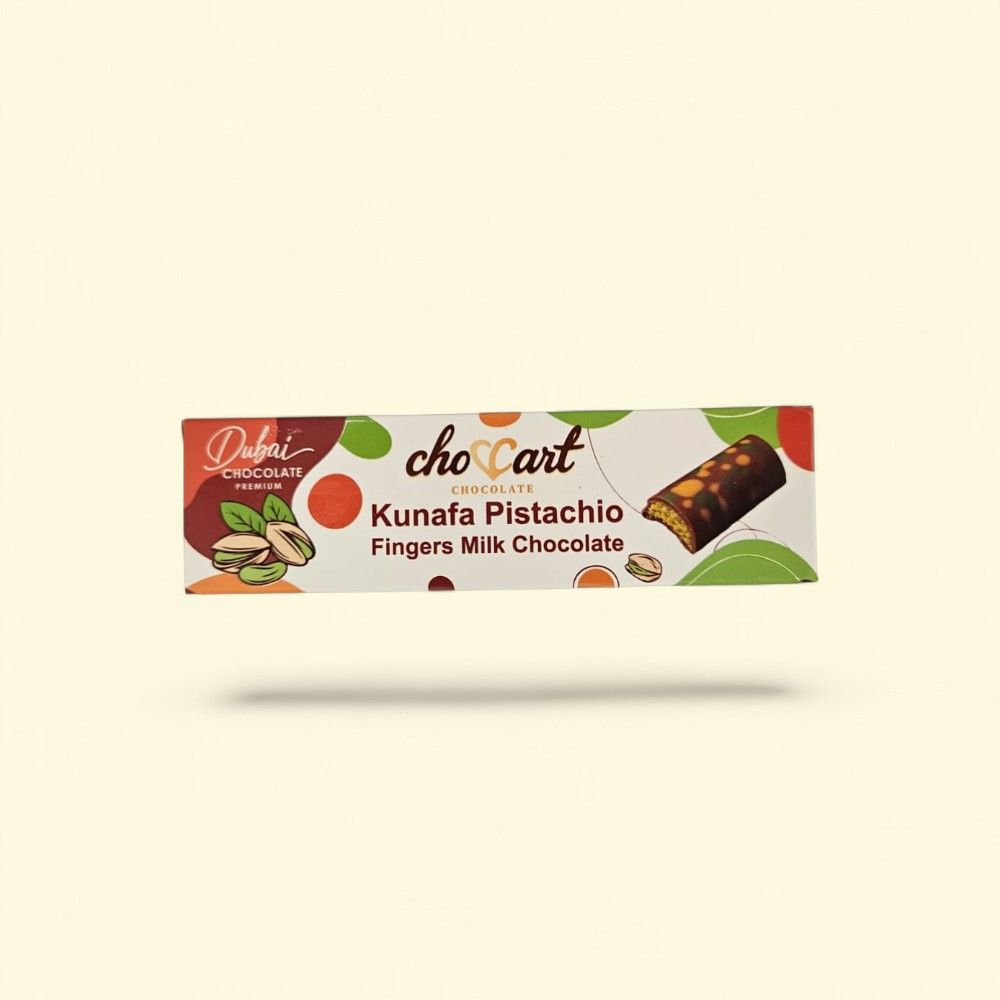 Choccart Kunafa Pistachio Milk Chocolate Fingers, 24 Count — authentic US product shipped worldwide by Treatspree