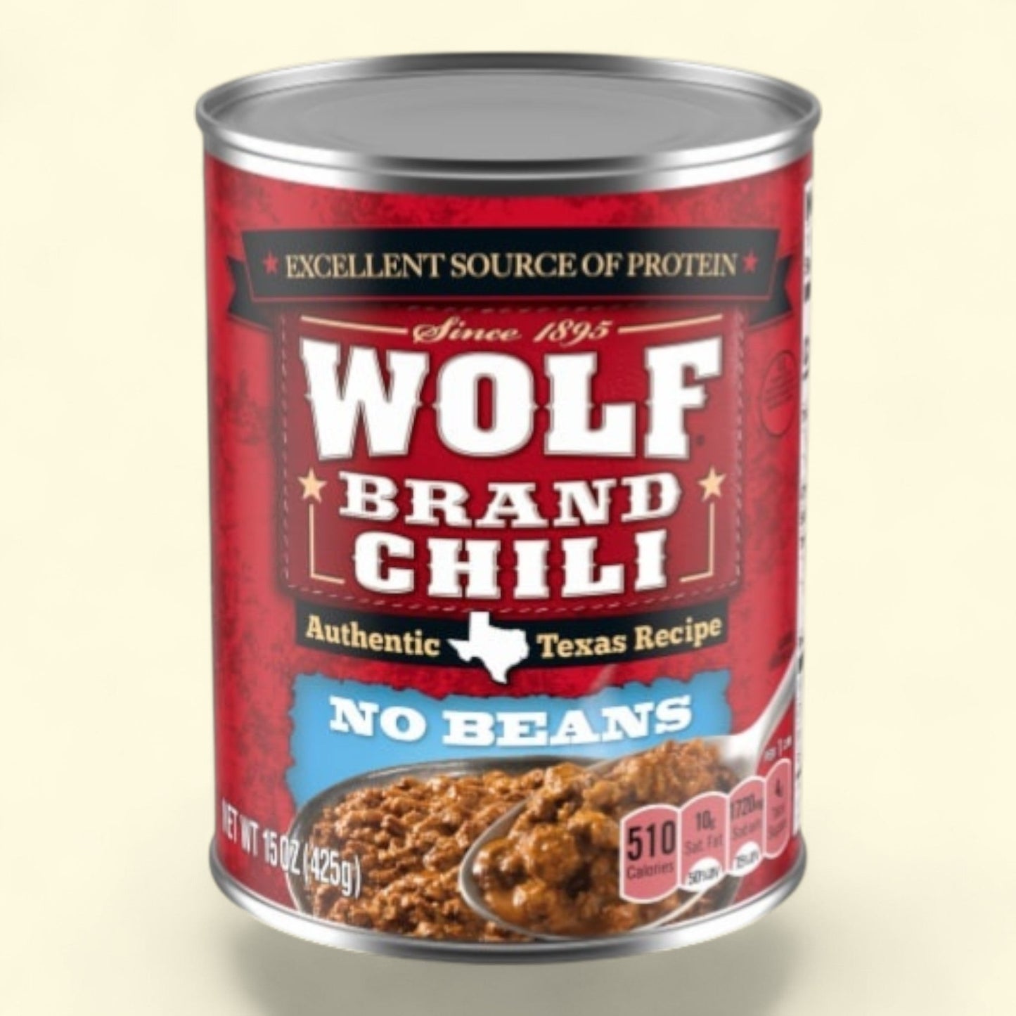 Wolf Brand Chili, Without Beans, 15 oz