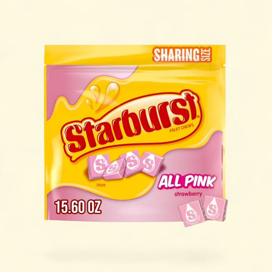 Starburst All Pink Fruit Chews, Sharing Size 15.6 oz Bag — authentic US product shipped worldwide by Treatspree