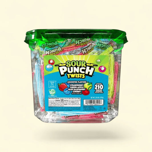 Sour Punch Twists, 2.59lb Jar — authentic US product shipped worldwide by Treatspree
