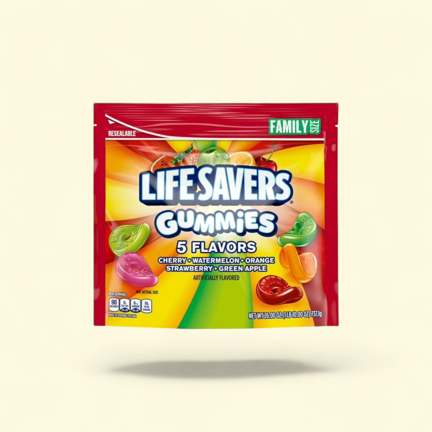 Life Savers Gummies 5 Flavors, Family Size - 26 oz — authentic US product shipped worldwide by Treatspree