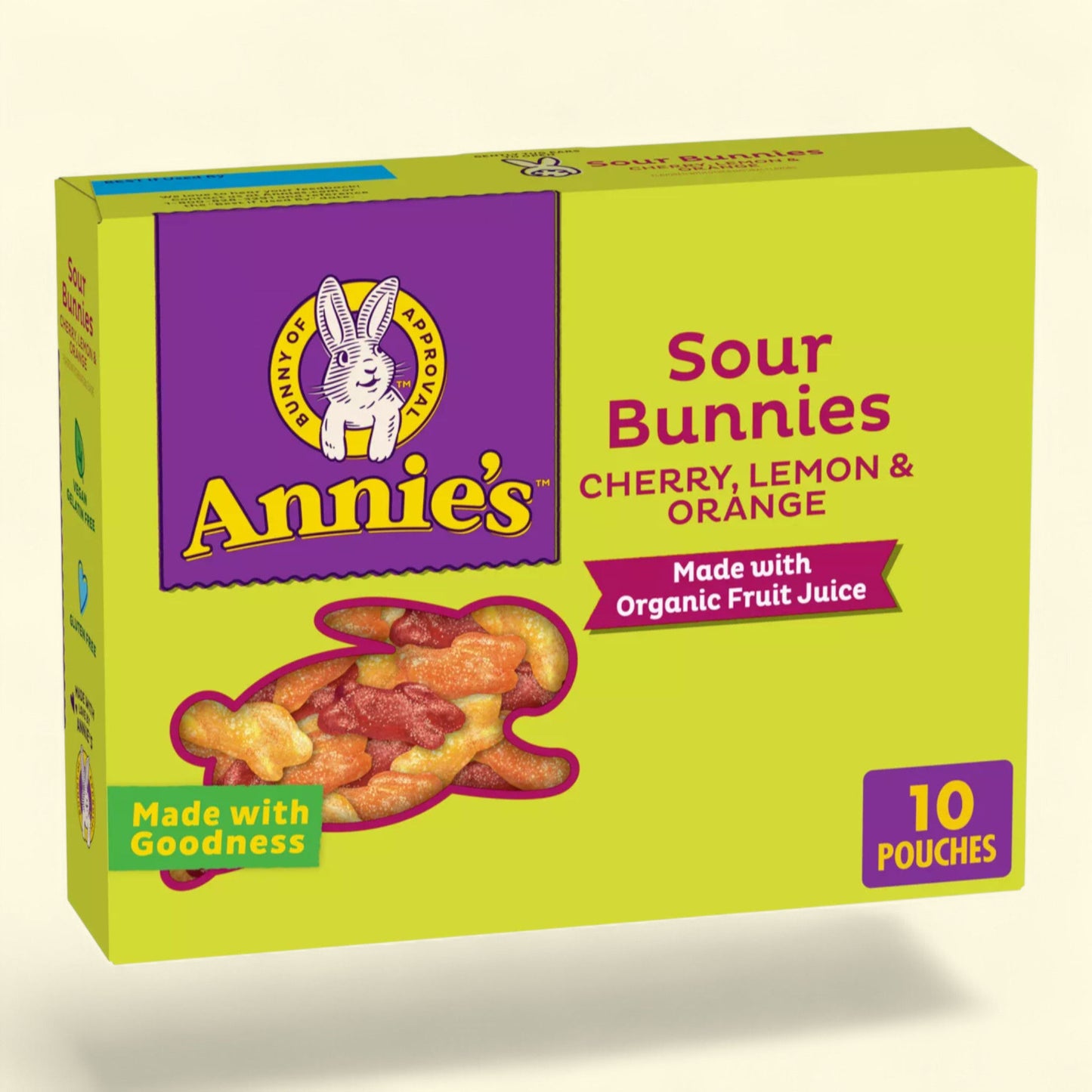 Annie's Sour Bunnies Fruit Snacks, 7oz/10ct