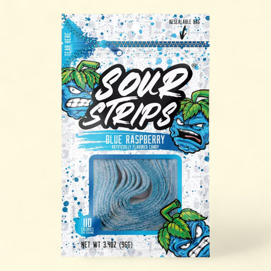 Bonbons acidulés Sour Strips à la framboise bleue, 96 g