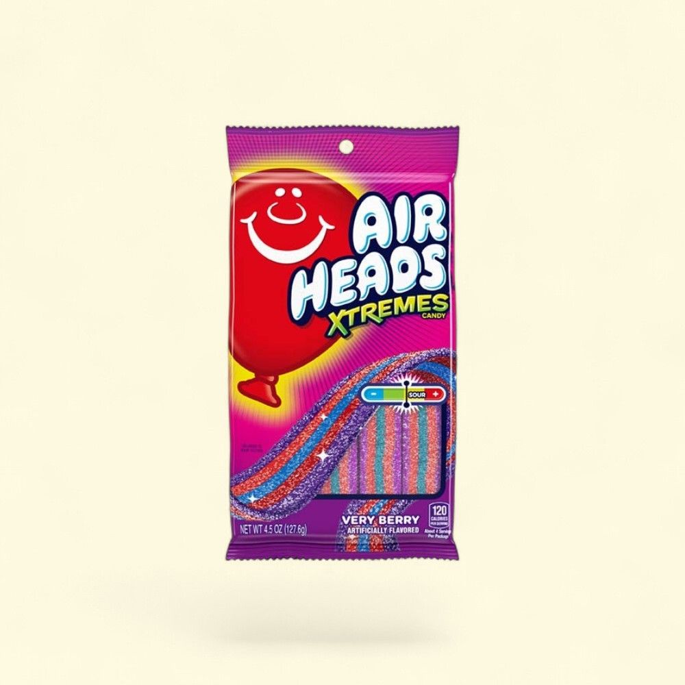 Air Heads Xtreme Very Berry Sour Candy Belts 4.5oz — authentic US product shipped worldwide by Treatspree