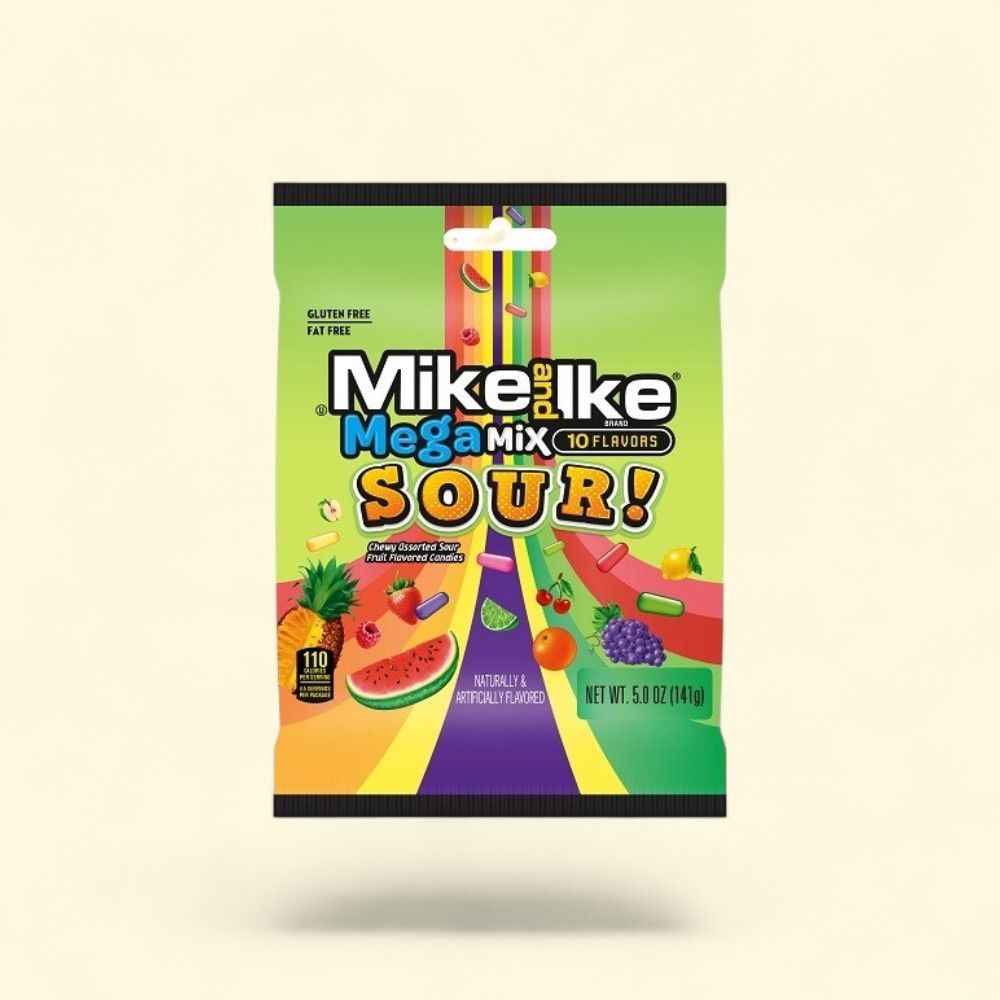 Mike & Ike Sour Mega Mix Chewy Candy - 5 oz Box — authentic US product shipped worldwide by Treatspree