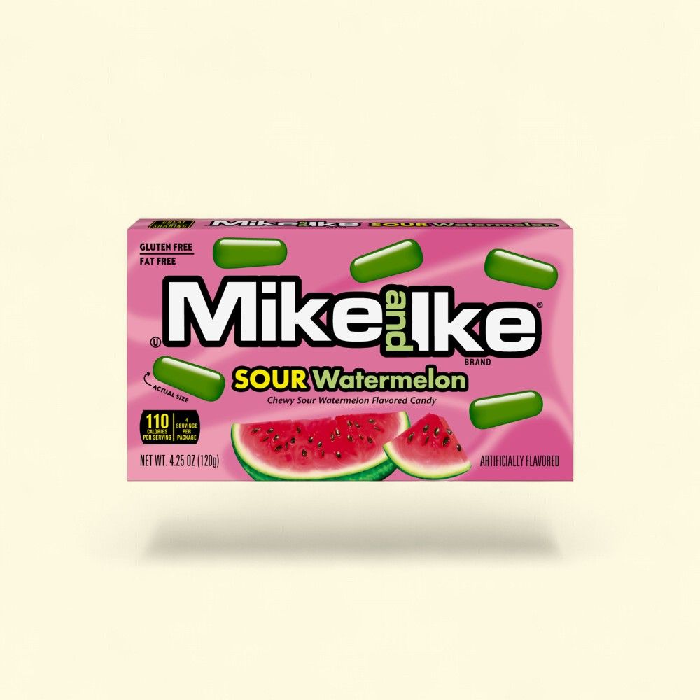 Mike & Ike Sour Watermelon Chewy Candy Theater Box 4.25oz — authentic US product shipped worldwide by Treatspree