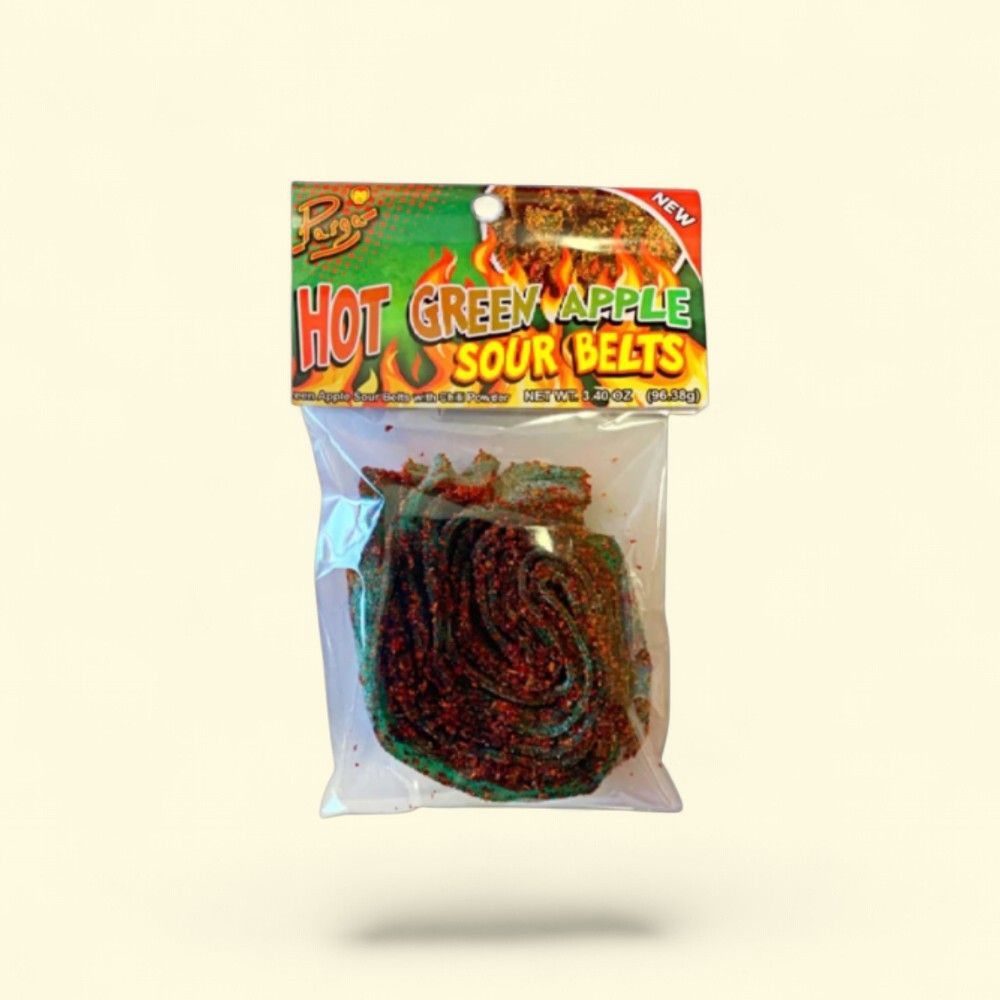 Parga Hot Green Apple Sour Belts 1.95oz — authentic US product shipped worldwide by Treatspree