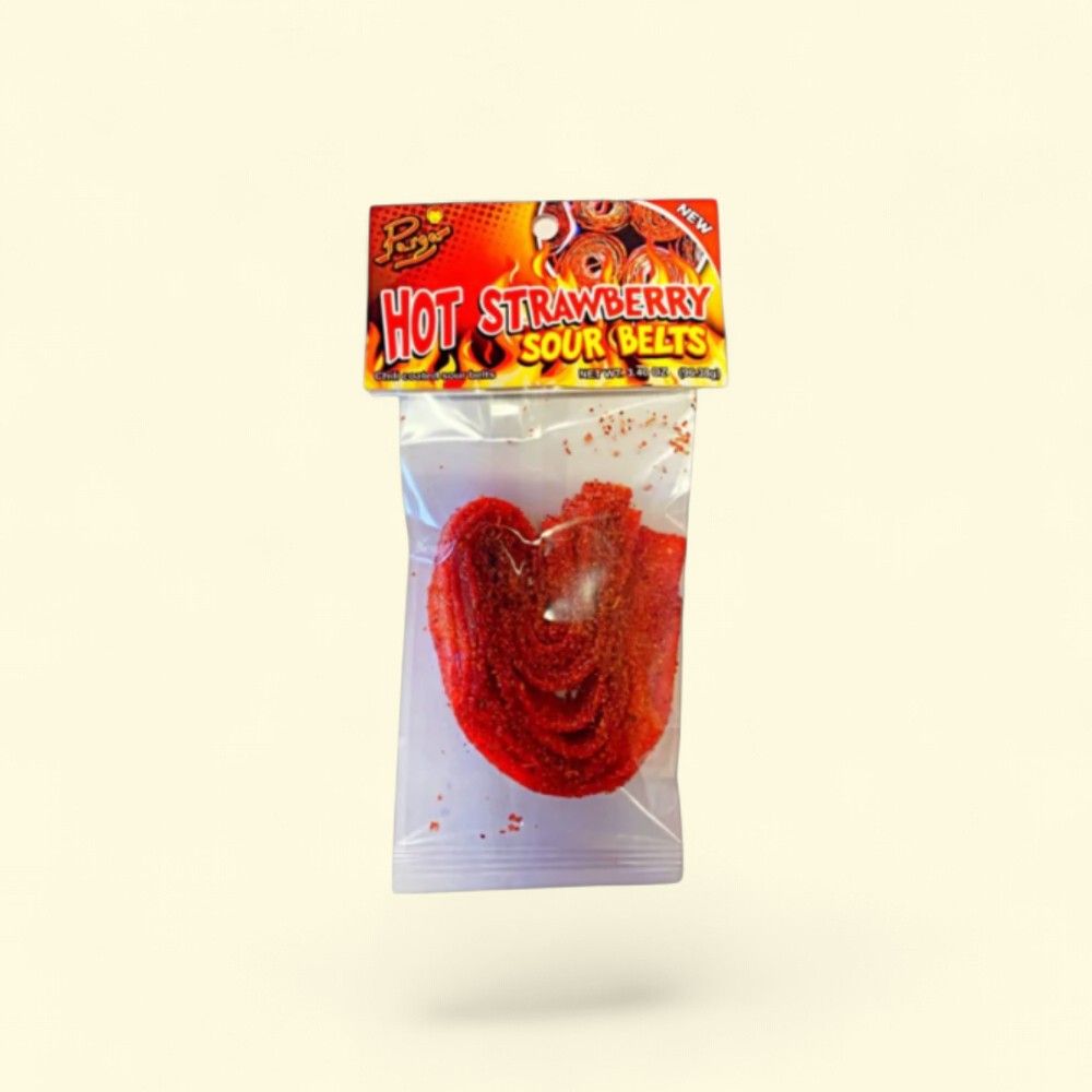 Parga Hot Strawberry Sour Belts Candy 2.0oz — authentic US product shipped worldwide by Treatspree
