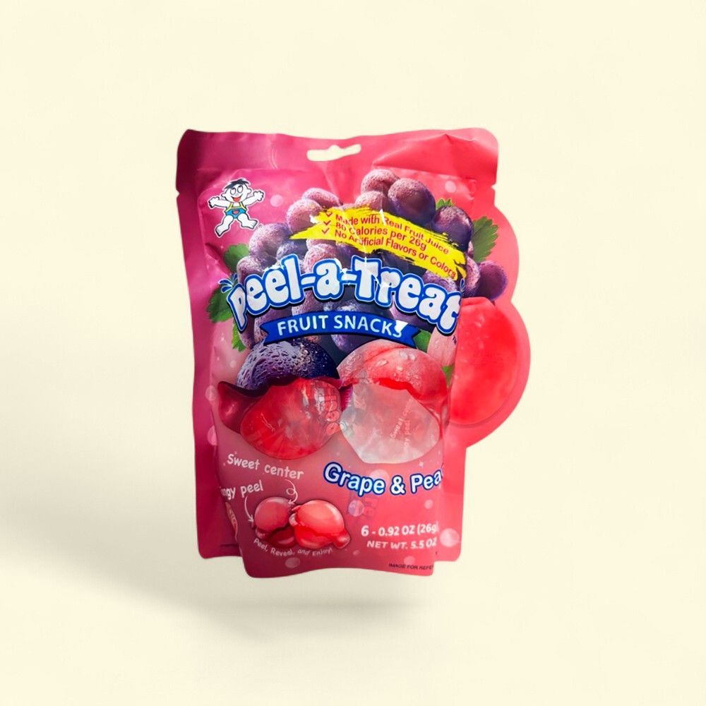 Peel-A-Treat Grape & Peach Fruit Snacks 5.5oz — authentic US product shipped worldwide by Treatspree