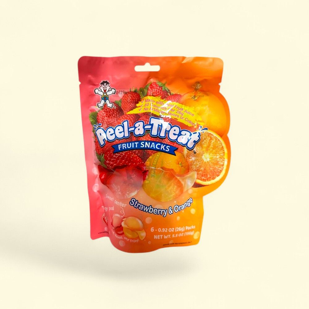 Peel-A-Treat Strawberry & Orange Fruit Snack 5.5oz — authentic US product shipped worldwide by Treatspree