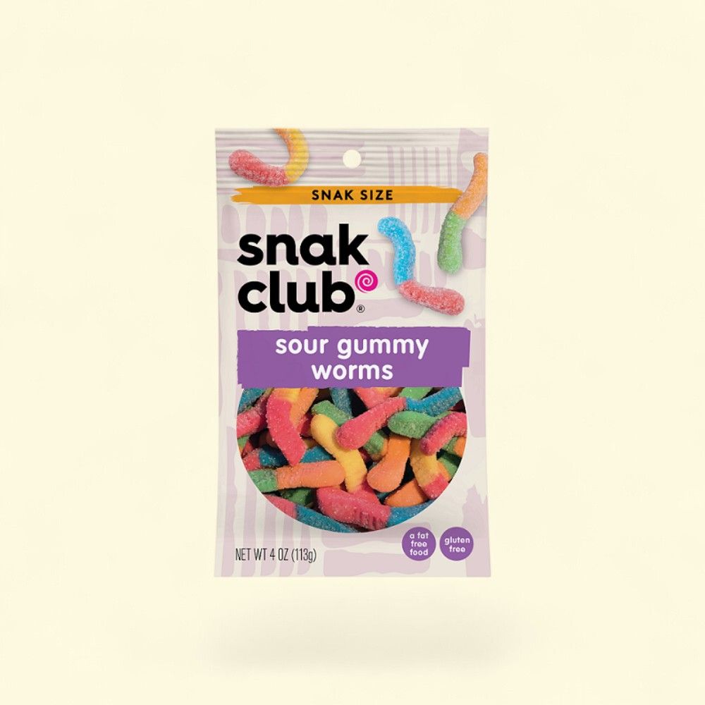 Snak Club Sour Worms Candy, 4 oz — authentic US product shipped worldwide by Treatspree