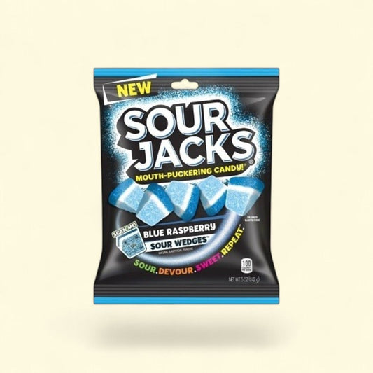 Sour Jacks Blue Raspberry Sour Candy 5oz — authentic US product shipped worldwide by Treatspree