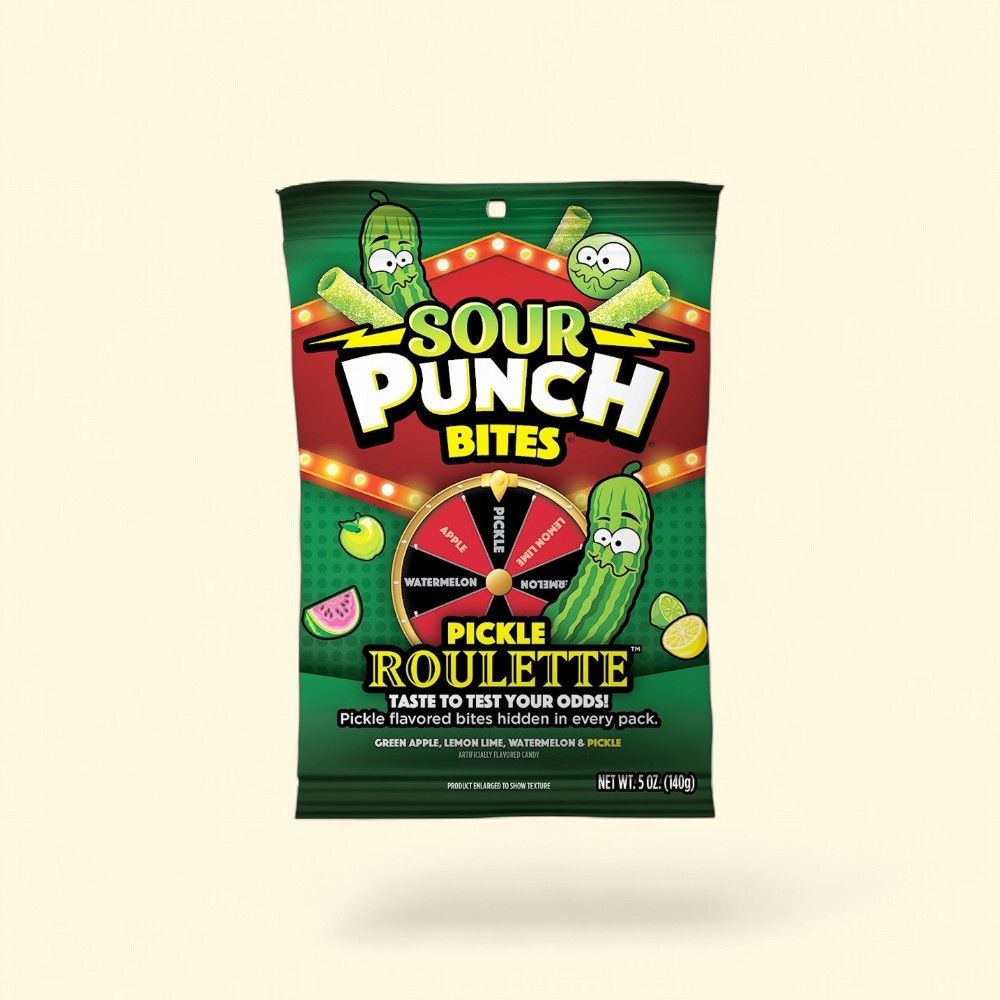 Sour Punch Pickle Roulette Bites Candy - 5oz Bag — authentic US product shipped worldwide by Treatspree