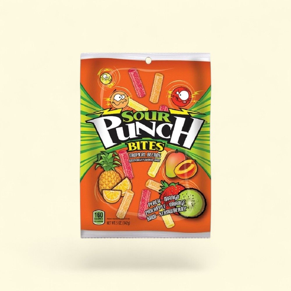 Sour Punch Tropical Bites Chewy Candy, 5 oz — authentic US product shipped worldwide by Treatspree