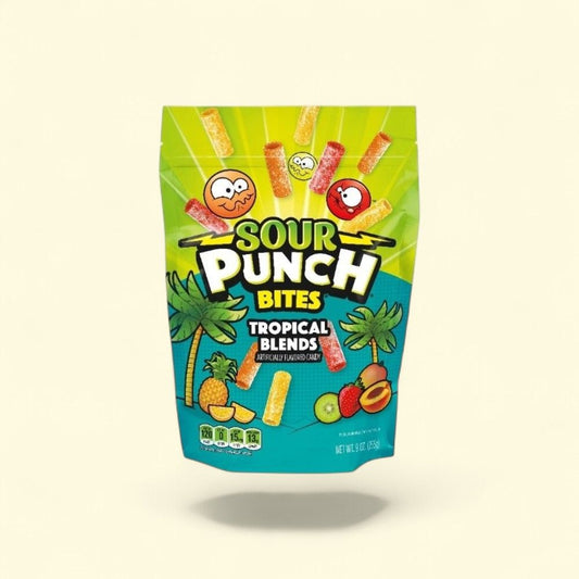 Sour Punch Tropical Blends Bites 9oz — authentic US product shipped worldwide by Treatspree