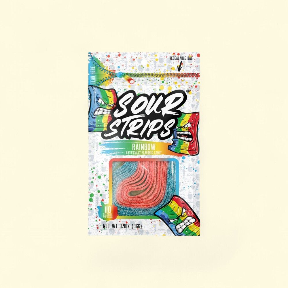 Sour Strips Rainbow Candy, 3.4 oz — authentic US product shipped worldwide by Treatspree