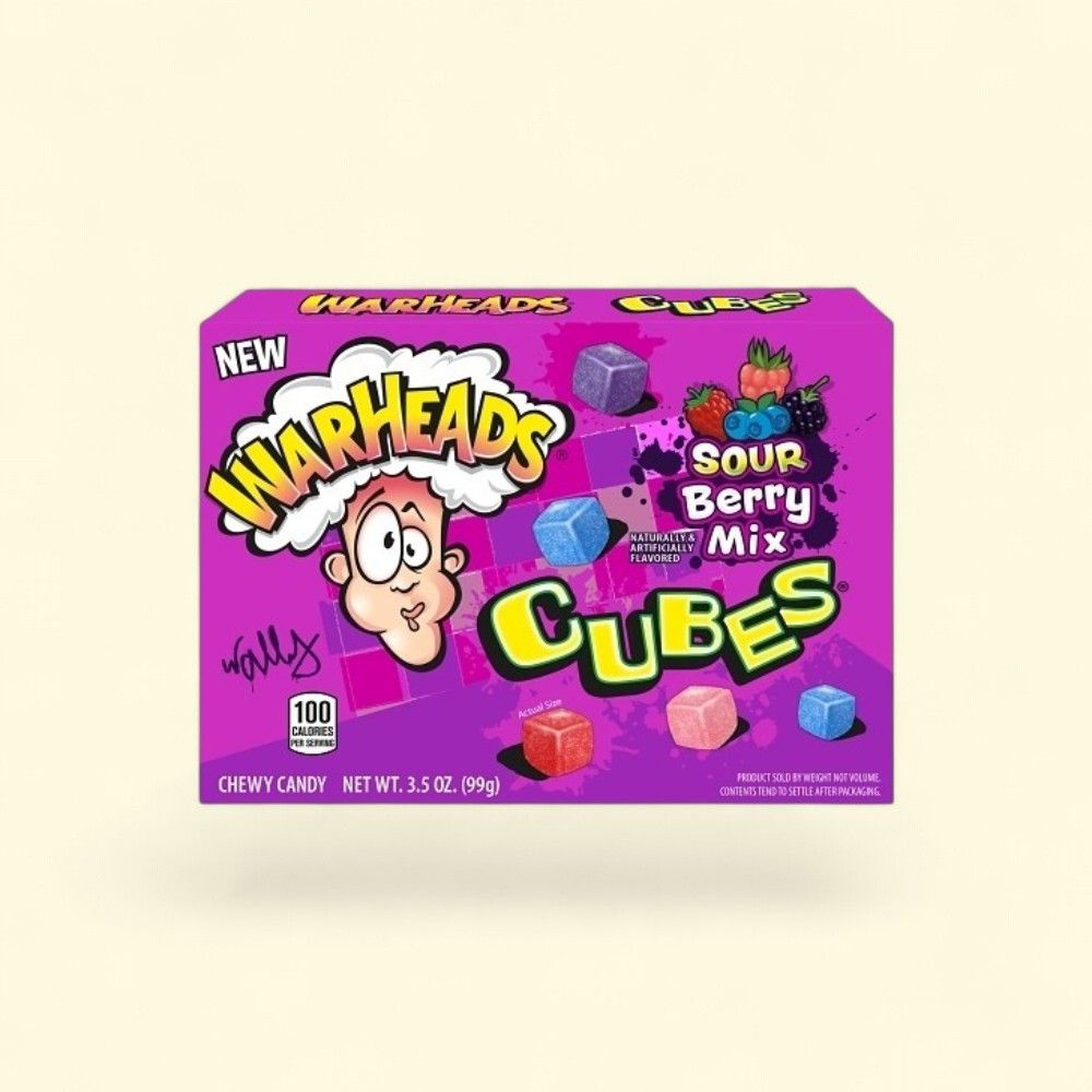 Warheads Berry Cubes Theater Box 3.5oz — authentic US product shipped worldwide by Treatspree