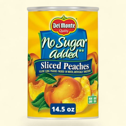Del Monte No Sugar Added Sliced Peaches, Canned Fruit, 14.5 oz Can