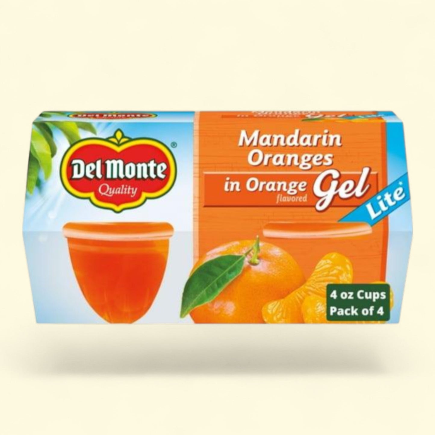 Del Monte, Mandarin Oranges in Orange Flavored Gel, 4.5 Oz, 4 Count