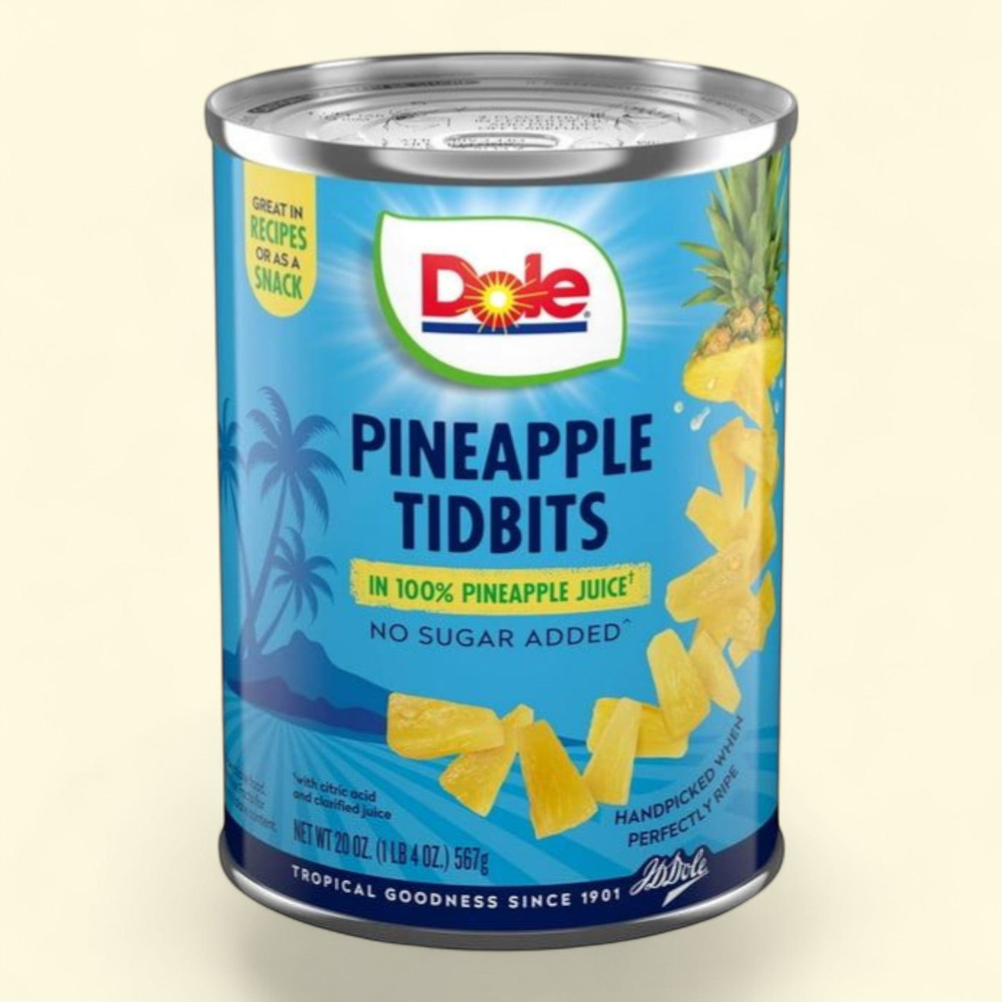 Dole Pineapple Tidbits, 20 oz Can