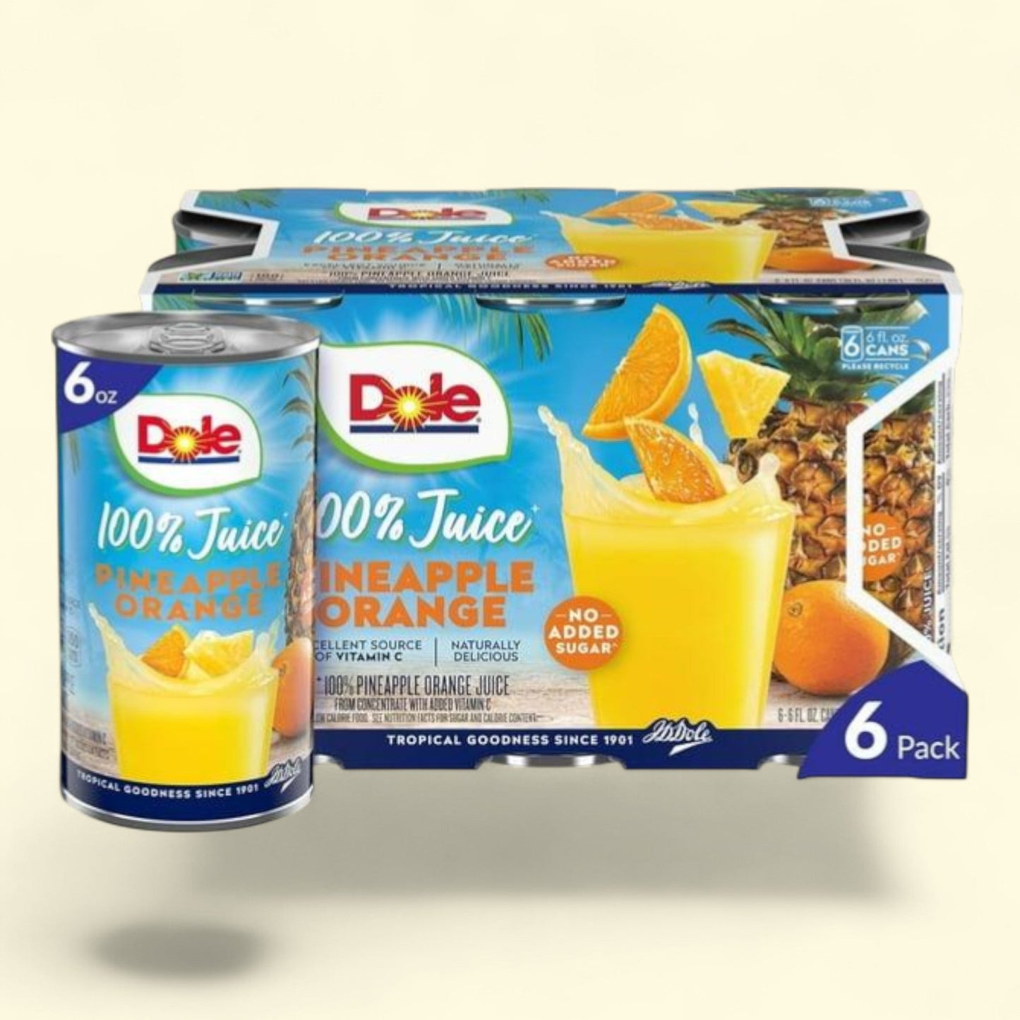 Dole Pineapple Orange Juice, 6 fl oz, 6 Count