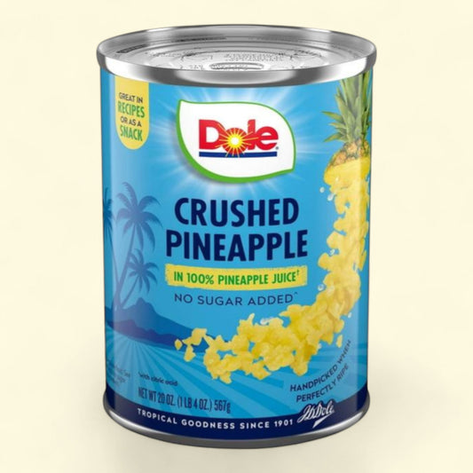 Dole Crushed Pineapple in 100% Pineapple Juice, 20 oz Can