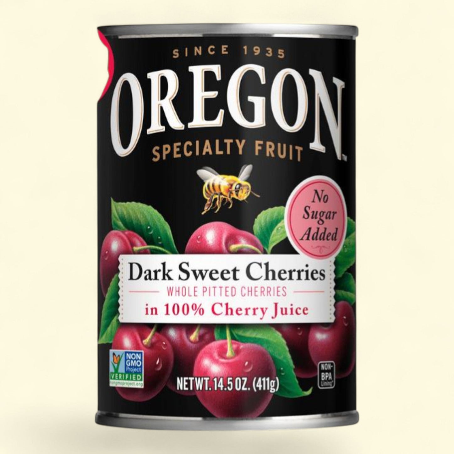 Oregon Fruit Dark Sweet Cherries in 100% Cherry Juice, No Sugar Added, 14.5 oz