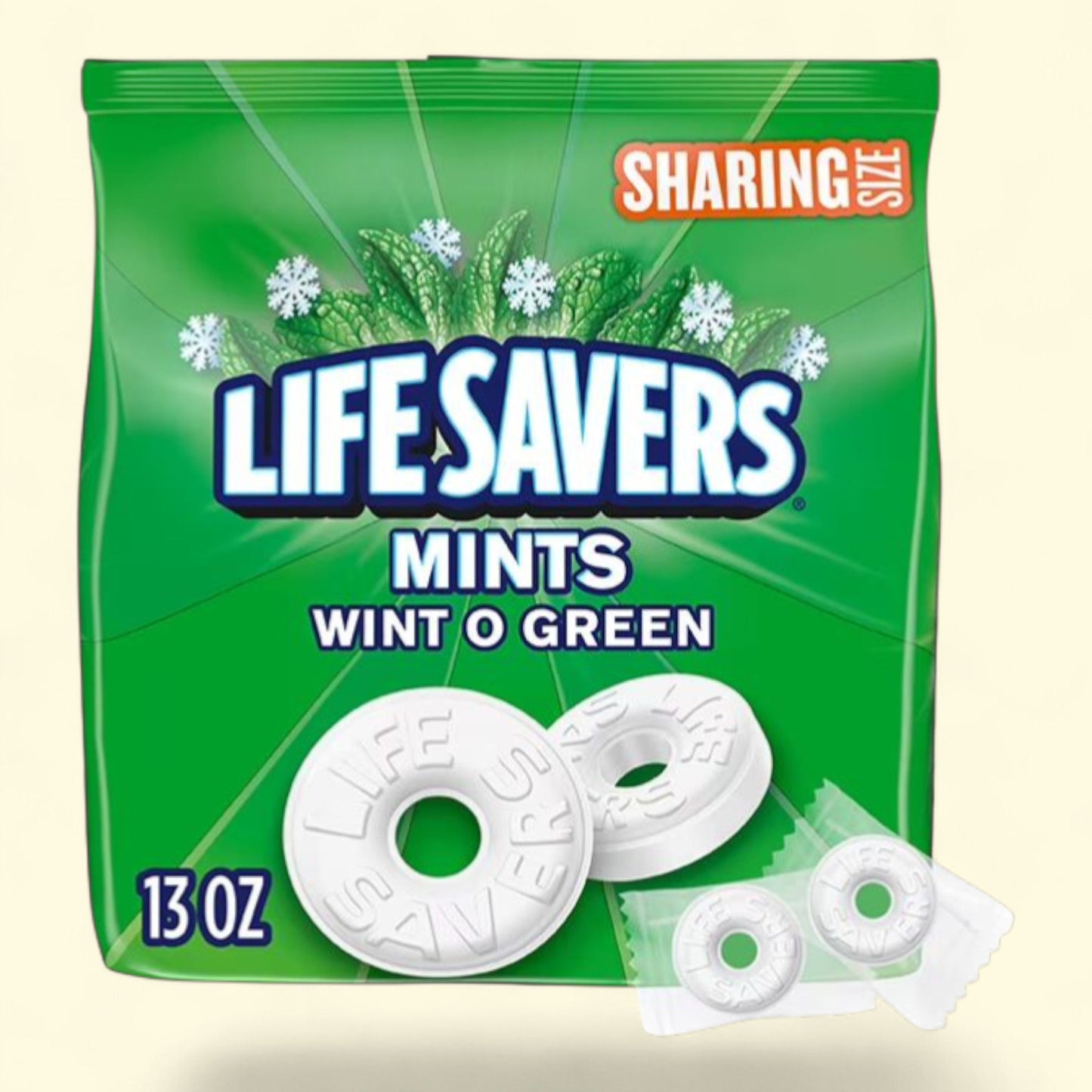 Life Savers Wint-O-Green Breath Mints Hard Candy, 13 oz