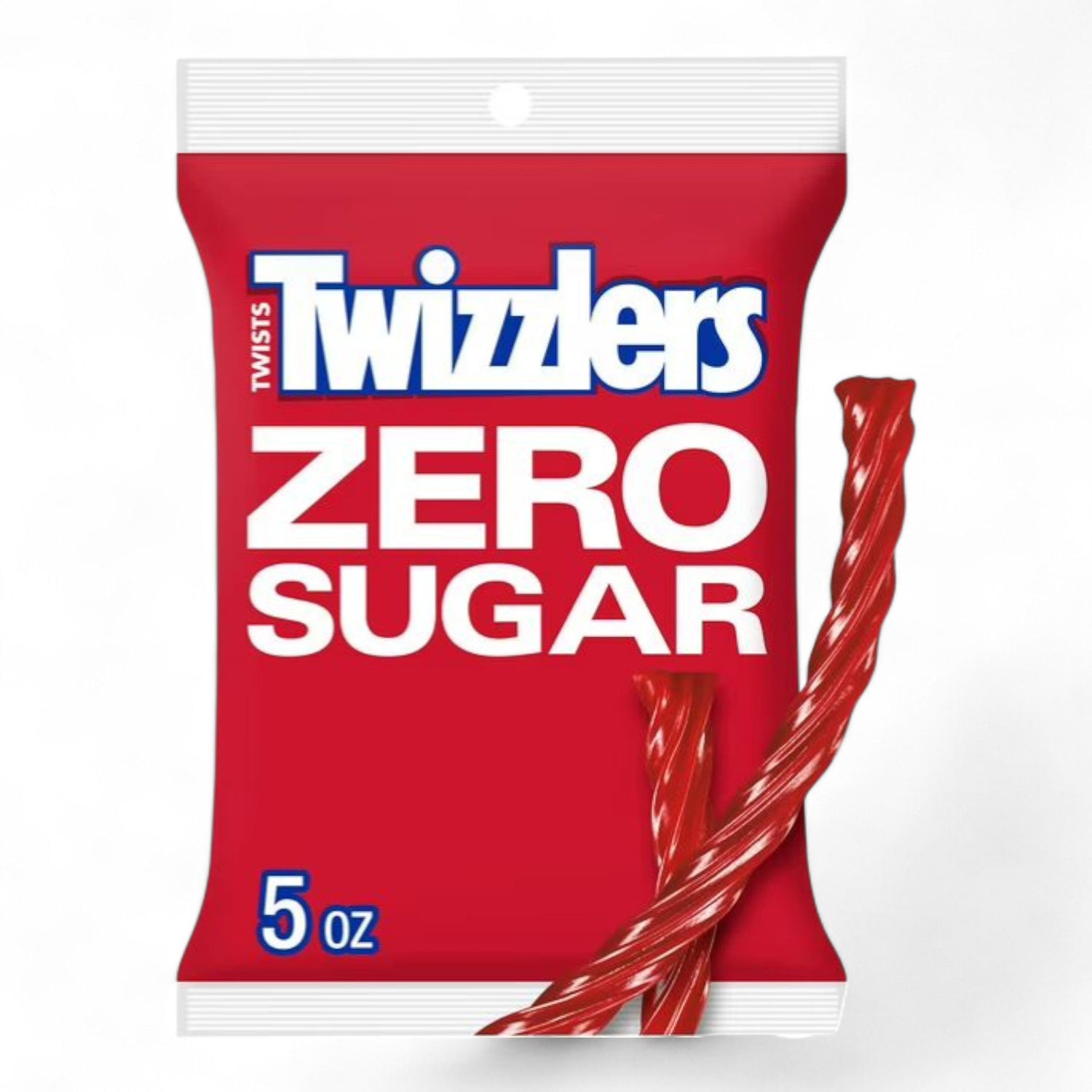 Twizzlers Zero Sugar Twists, Strawberry Flavored Licorice Candy, 5 oz Bag