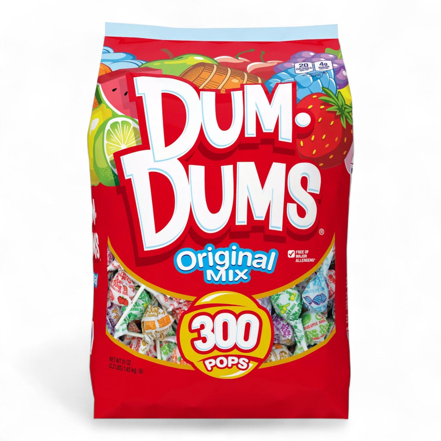 Dum Dums Original Mix Lollipops Candy, 300ct