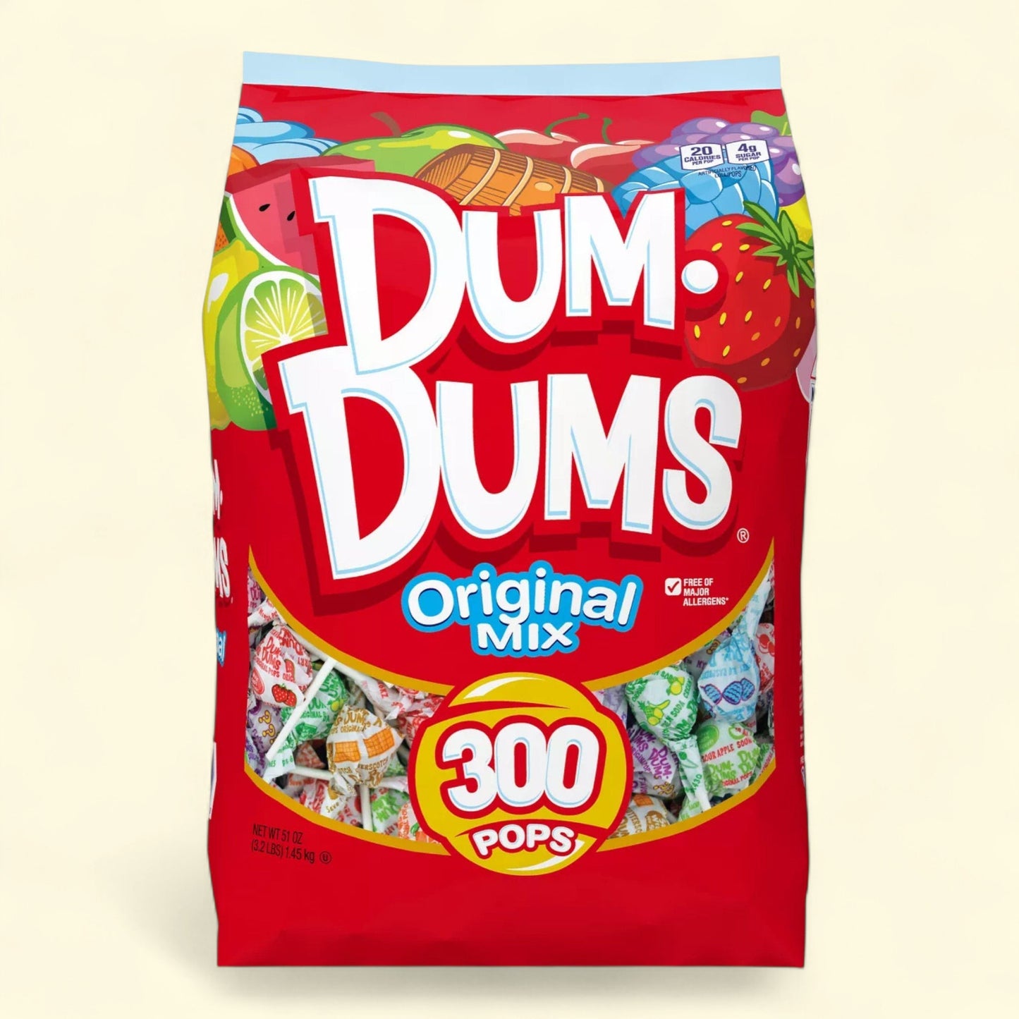 Dum Dums Original Mix Lollipops Candy, 300ct — authentic US product shipped worldwide by Treatspree