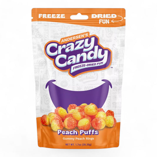 Crazy Candy Freeze Dried Candy, Peach Puffs, 1.7oz