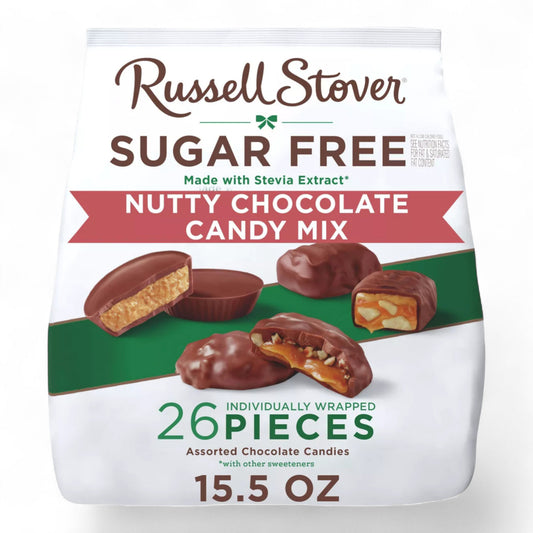 Russell Stover Sugar Free Candy Nutty Chocolate Candy Mix, 15.5oz