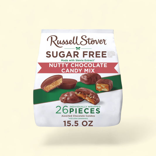 Russell Stover Sugar Free Candy Nutty Chocolate Candy Mix, 15.5oz — authentic US product shipped worldwide by Treatspree