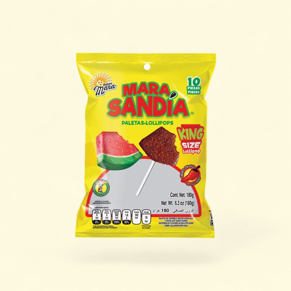 Dulces Mara Watermelon Chilli Lollipops 6.3oz — authentic US product shipped worldwide by Treatspree