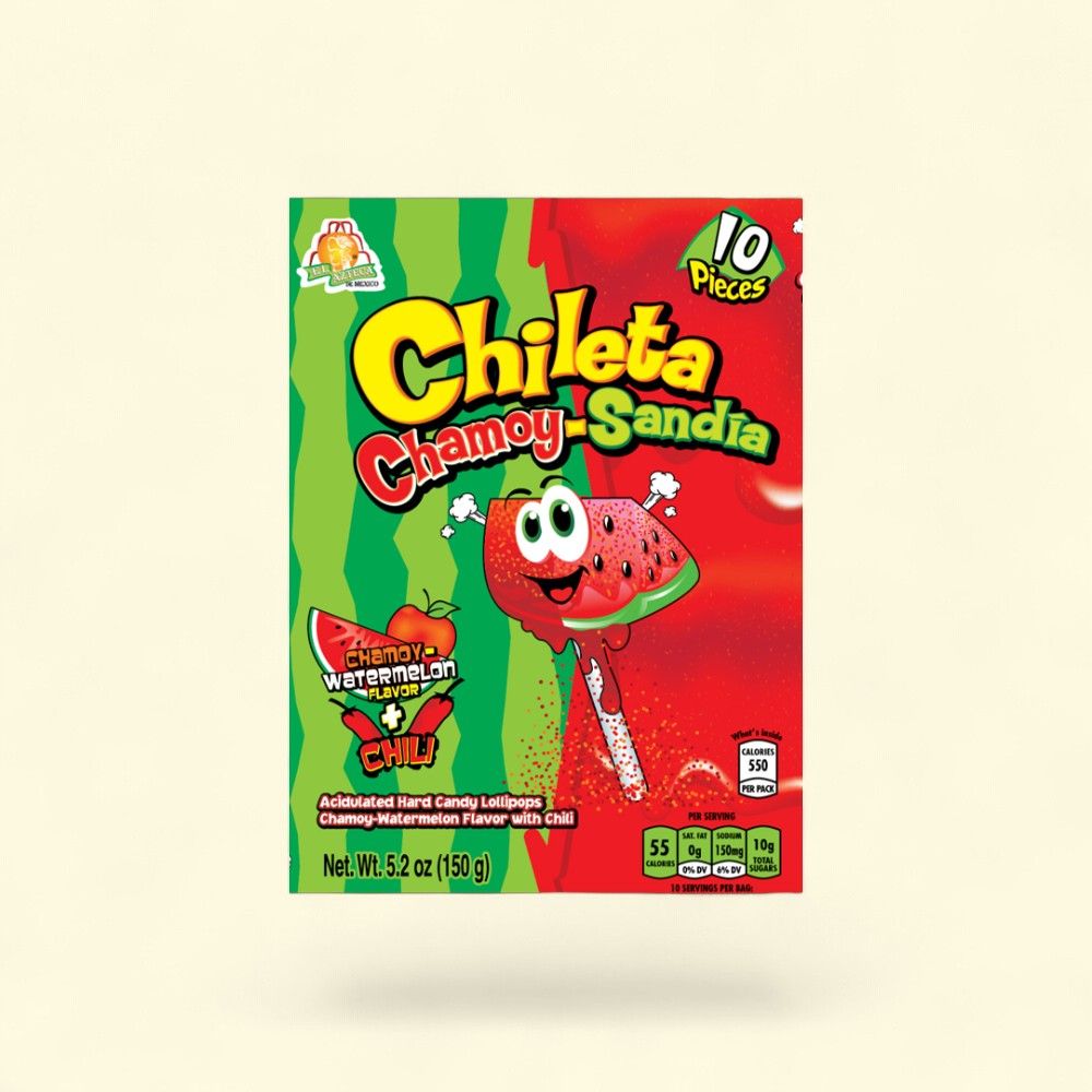 El Azteca Chileta Chamoy Watermelon Lollipops (10-Count, 5.2oz) — authentic US product shipped worldwide by Treatspree