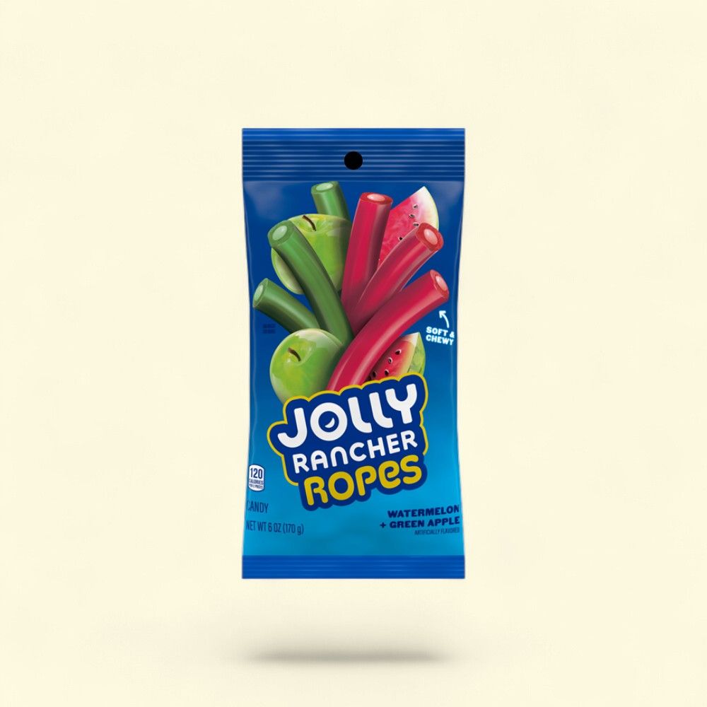 Jolly Rancher Watermelon Green Apple Candy Ropes 6oz — authentic US product shipped worldwide by Treatspree