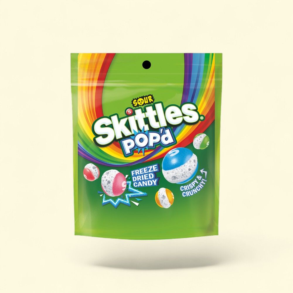 Skittles Sour Pop'd Freeze-Dried Candy, 5.5oz — authentic US product shipped worldwide by Treatspree
