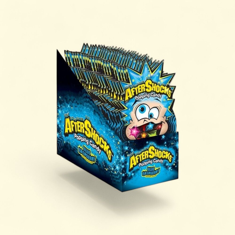 Aftershock Blue Raspberry Popping Candy (24 Count) — authentic US product shipped worldwide by Treatspree