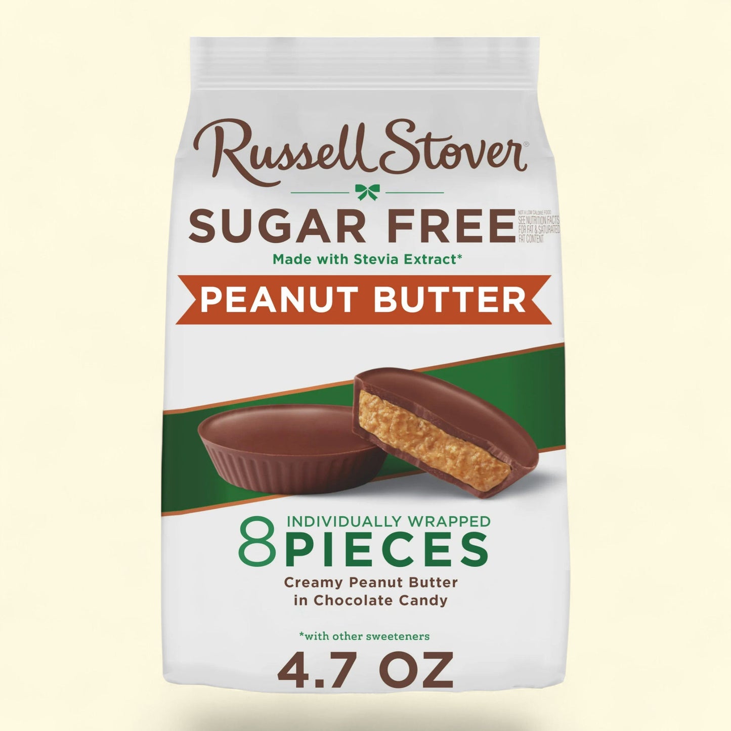 Chocolats Russell Stover : mini-sachet à soufflet « Milk Choc Peanut Butter Cup », 133 g