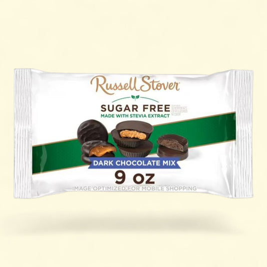RUSSELL STOVER Sugar Free Dark Chocolate Assorted Mix, 9 oz.