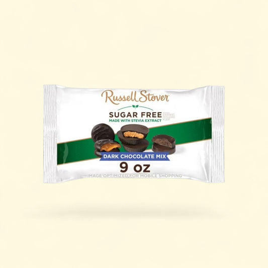 RUSSELL STOVER Sugar Free Dark Chocolate Assorted Mix, 9 oz. — authentic US product shipped worldwide by Treatspree