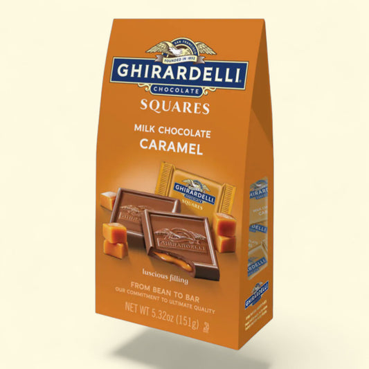 Ghirardelli Milk Chocolate Caramel Filling Squares Candy, 5.32 oz
