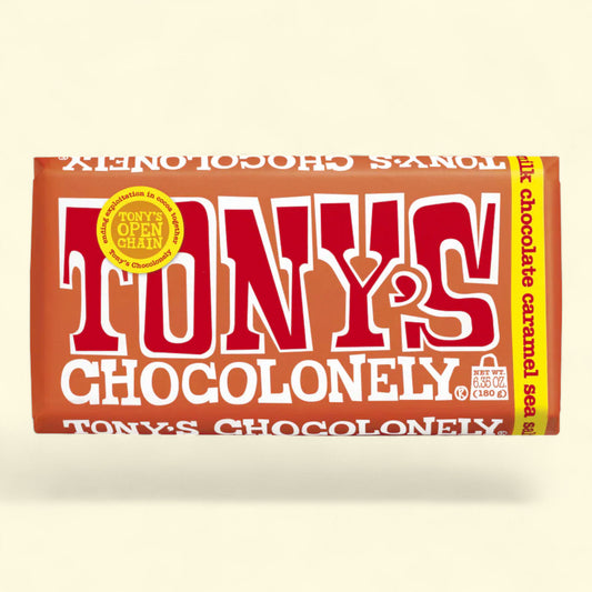 Tony's Chocolonely, Caramel Sea Salt Milk Chocolate Bar, 6.35 oz